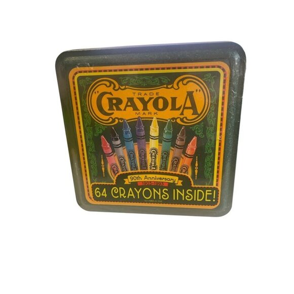 Crayola 90th Anniversary Collectors Tin With 64 Crayons - Picture 1 of 6